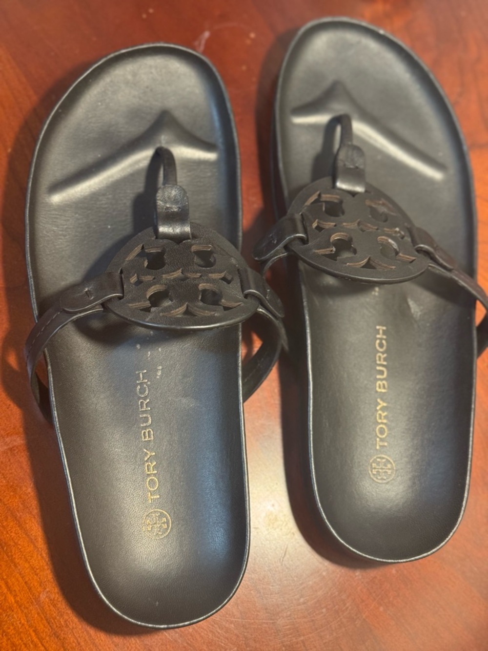 Tory Burch Black Miller Cloud  Sandals